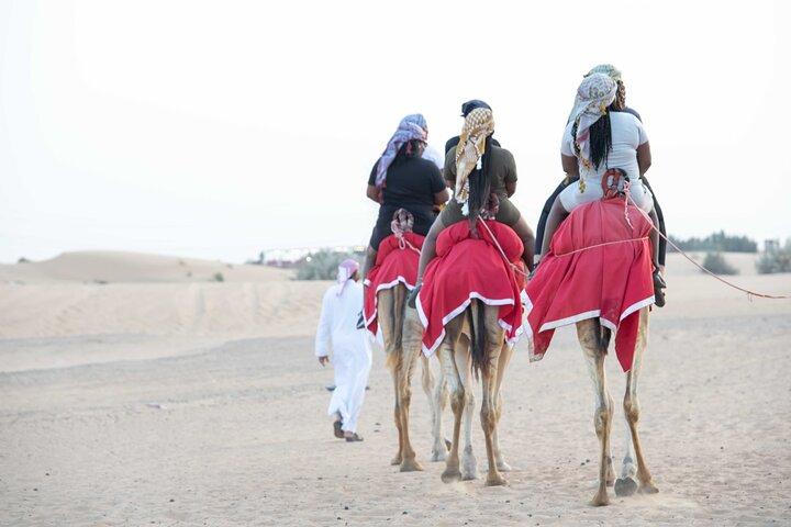 Sand boarding Promenade à dos de chameau et 1 heure de VTT dans les dunes rouges de Lahbab à Dubaï