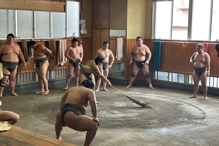 東京：英語ガイドと一緒に相撲の朝稽古を見学