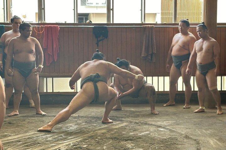 東京：英語ガイドと一緒に相撲の朝稽古を見学