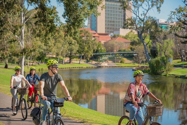 Tour panoramico in bici elettrica di Adelaide e degustazione di vini