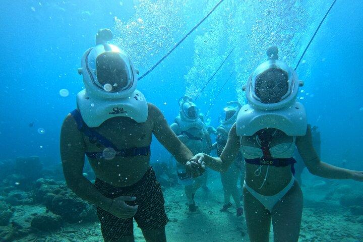 キュラソーヘルメットダイビング-海底を歩き、水泳は不要