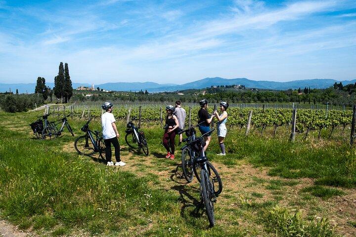 E-bikeキアンティ・クラシコ＆トスカーナツアー＆ワイン＆ファームでのランチ付き