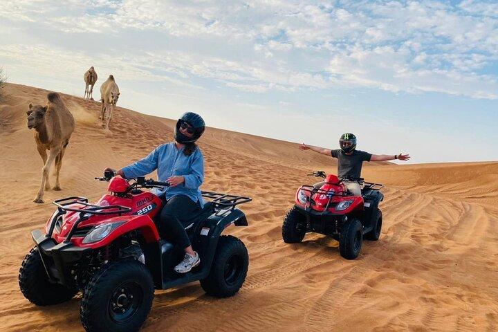 Safari Dubaï Red Dunes, VTT, promenade à dos de chameau, barbecue au camp du désert