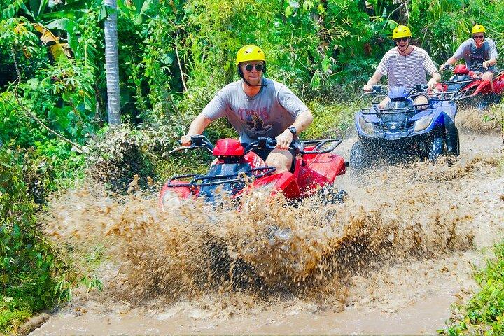 Paseo en ATV Ubud a través de la cueva del elefante, bosque de monos, cascada