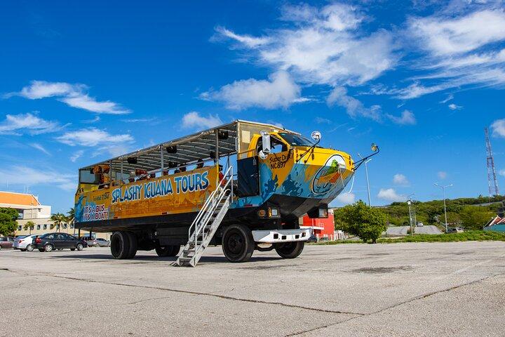 Bus, der kører ind i havet Unik Curaçao Amphibious Tour