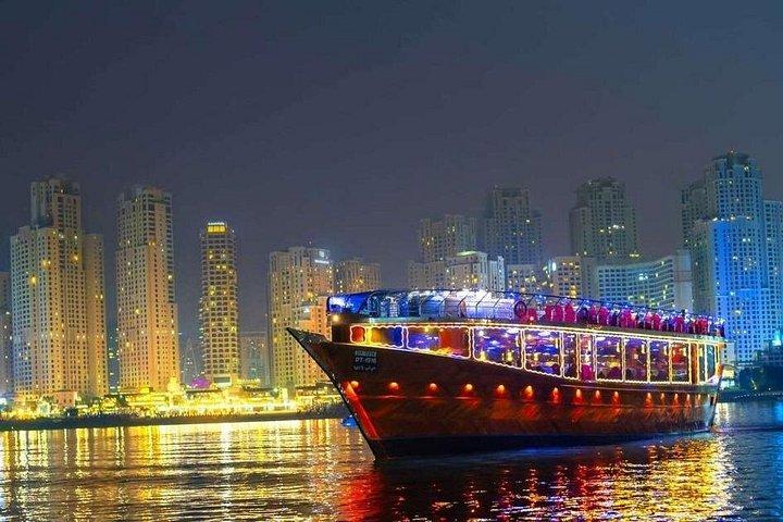 Dubai Frame and Evening 5 Star Dhow Cruise Dinner with Transfer