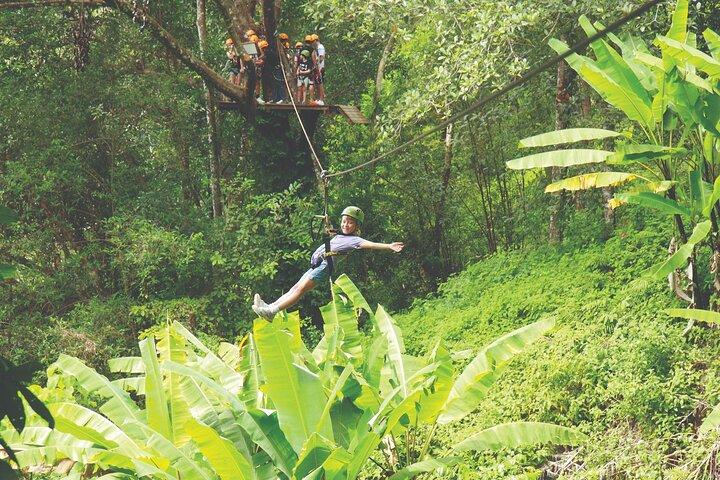 Volo Hanuman Zipline & Abseil Adventure con trasferimento in hotel