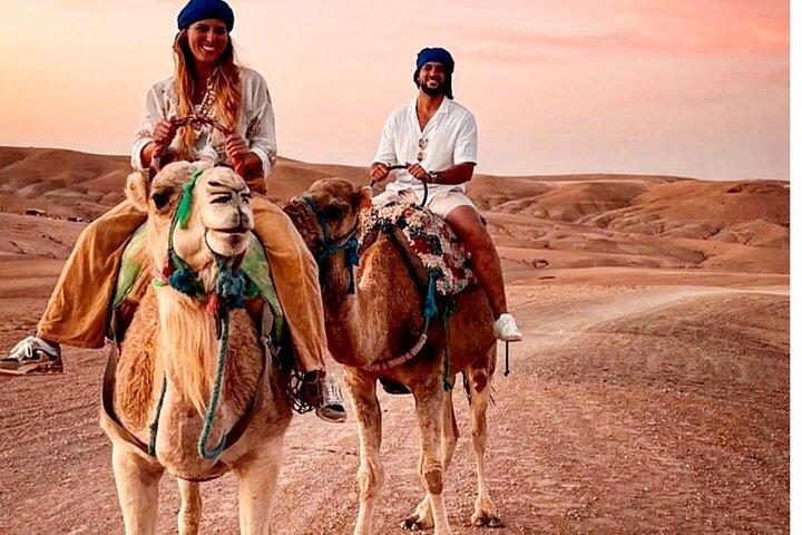 Sunset & Camel Ride & Dinner in Desert Agafay Marrakech