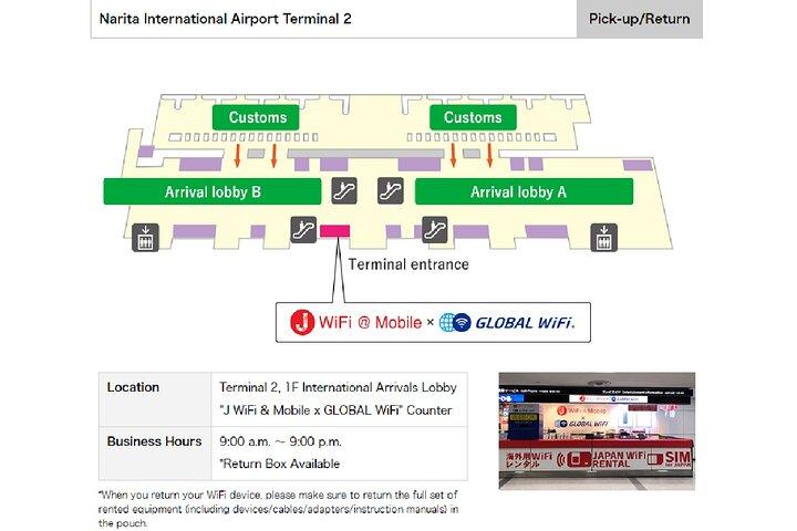 Routeur WiFi illimité au Japon - Prise en charge à l'aéroport de Narita