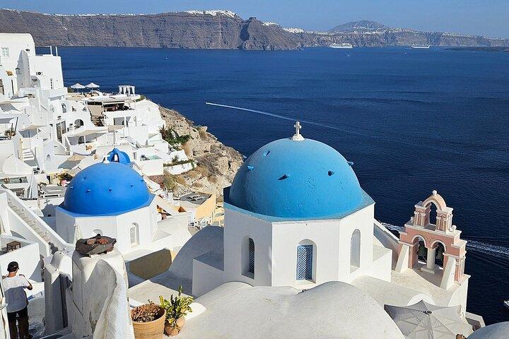 Landausflug Santorini, 3 Glocken, Oia, Megalochori und Strandzeit