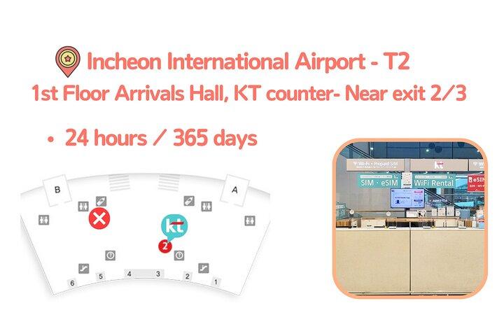 Korea SIM-Karte mit KT Unlimited Daten Abholung am Flughafen
