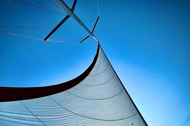 サントリーニ島の半日プライベート セーリング クルーズ (最大 6 名様まで)