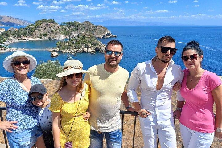 Messina Tour Taormina, Isola Bella beach with cannoli o granita