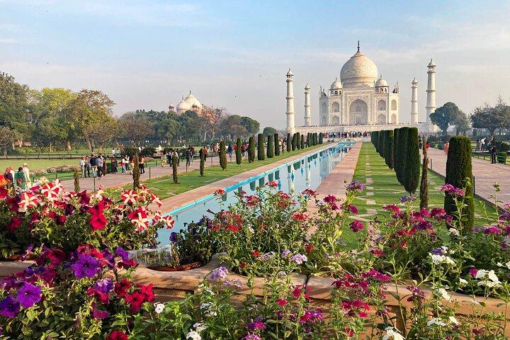 Sunrise Taj Mahal Agra Fort Day Guida Tour in auto da Agra
