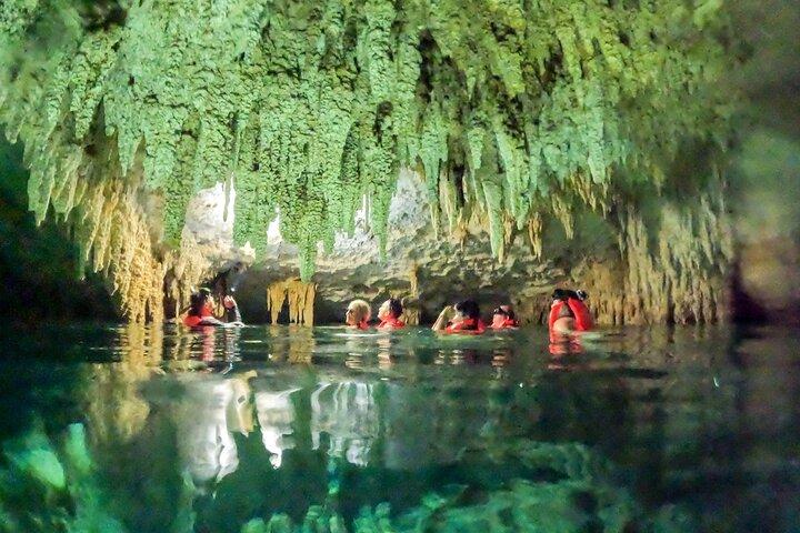 Cenote Cavern Tour and Swim with Sea Turtles in Akumal