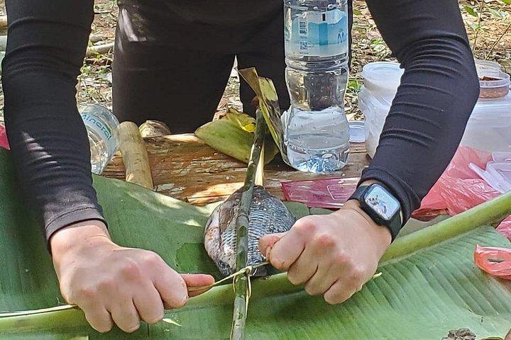 ルアンパバーンの森での部族料理教室と訪問