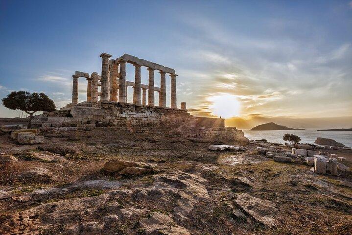 Mezza giornata Viste al tramonto di Capo Sounion al Tempio di Poseidone Tesla