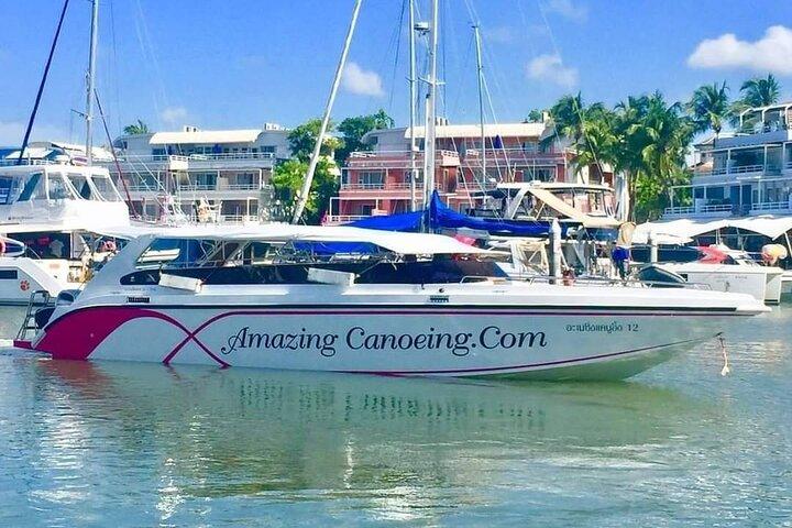 Passeio de mergulho com snorkel nas Ilhas Phi Phi e Bamboo com nadadeiras de lancha rápida