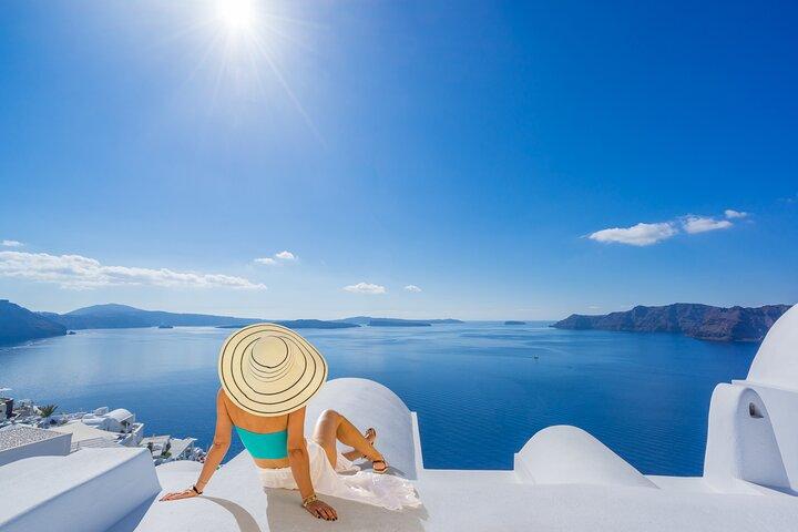Excursión privada de día completo a lo mejor de Santorini desde Mykonos