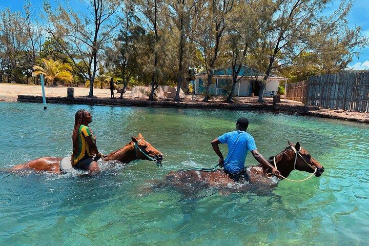 Paseo a caballo n Natación y rafting en bambú Visita guiada en Jamaica