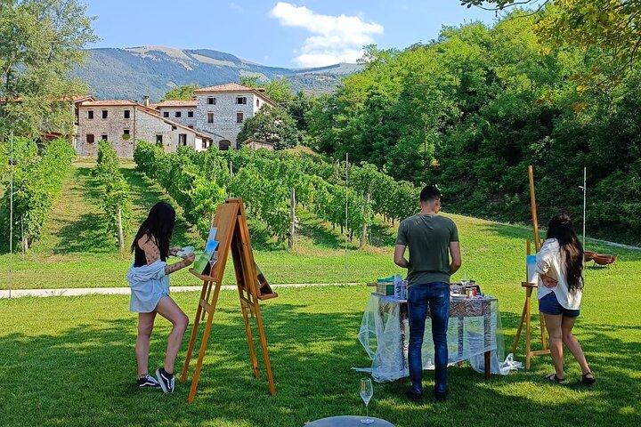 Målningssession i vingården och Prosecco DOCG-provning