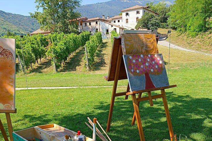 Målningssession i vingården och Prosecco DOCG-provning
