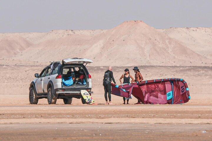 Safari di Kitesurf di lusso a Dakhla Marocco | Pickup 4x4 e IKO Coach