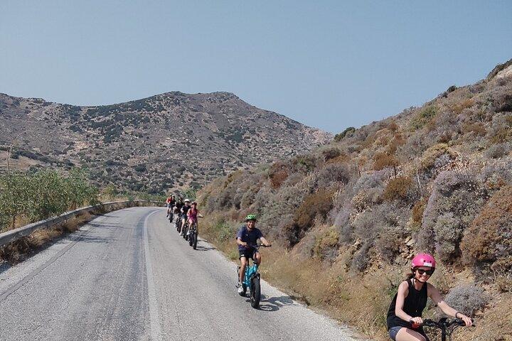 Tour guidato in bici elettrica di Naxos Ode-yssey Uncharted più lezione di cucina
