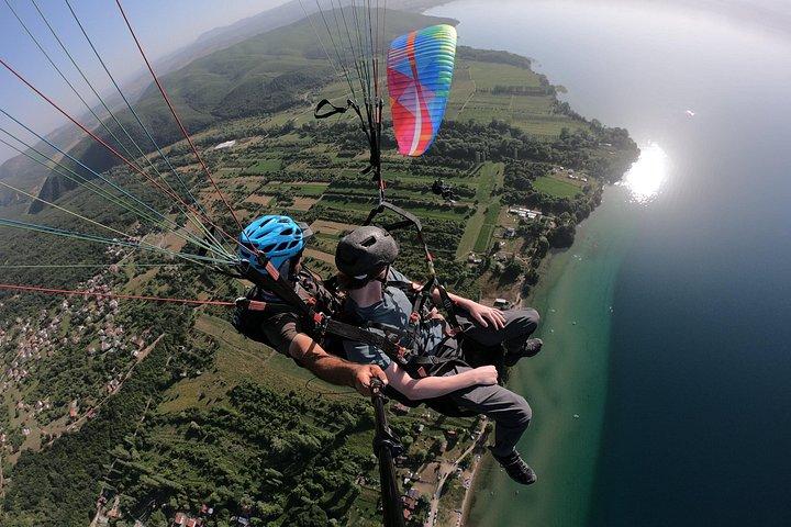 Paragliding First Class Above Ohrid