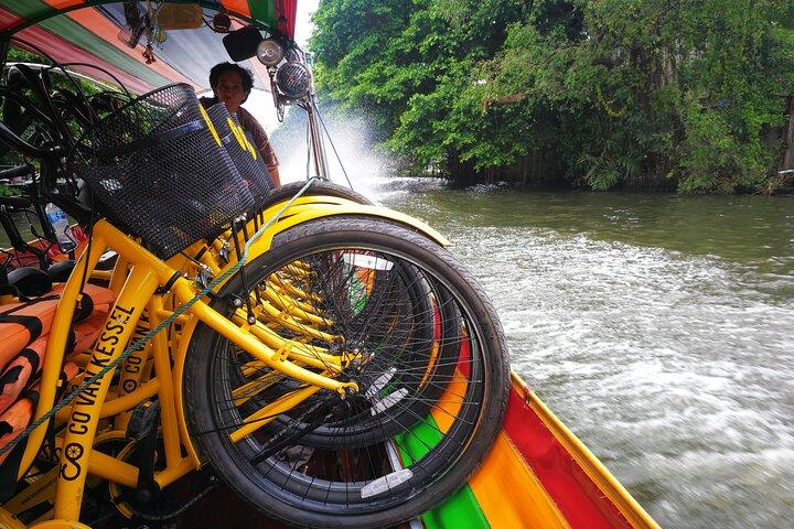 Tour combinado en bicicleta y barco por Bangkok