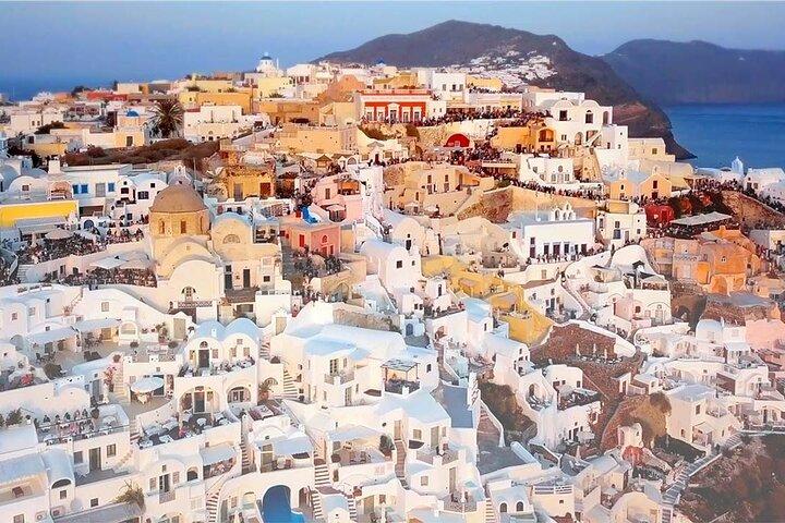 Transfert privé en hélicoptère d'Athènes à Santorin