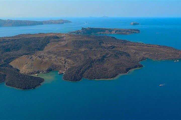 Transfert privé en hélicoptère d'Athènes à Santorin