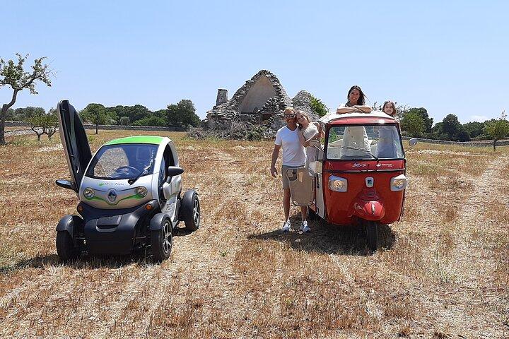 Audio Tour Alberobello med Ape Calessino/ e-Vespa / Fiat Topolino