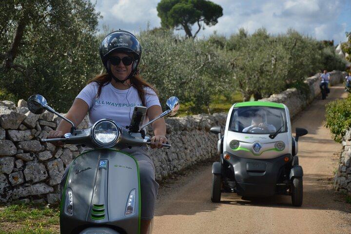 Audio Tour Alberobello med Ape Calessino/ e-Vespa / Fiat Topolino