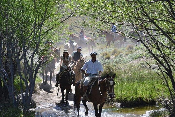 Paardrijden met traditionele Asado en wijn uit Bariloche