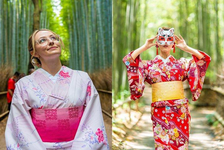 Expérience de séance photo privée dans le bambou d'Arashiyama