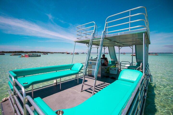 Alquiler de pontón de dos pisos de medio día desde la isla de Okaloosa