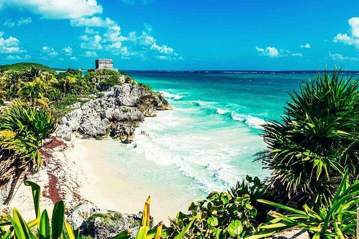 Maya-Ruinen von Tulum mit Cenote-Höhle und Schwimmen mit Schildkröten