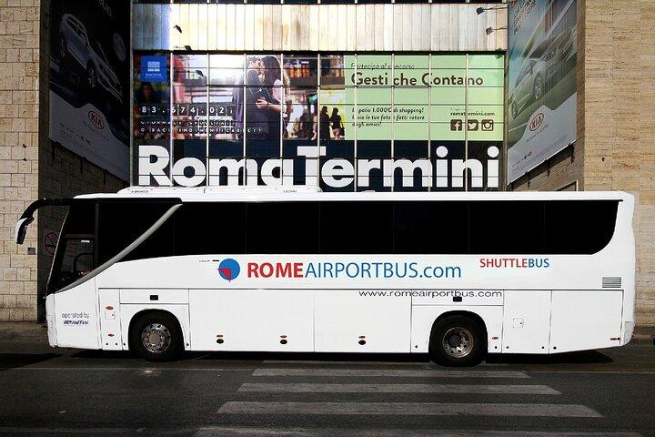 Pendelbuss mellan Fiumicino flygplats (FCO) och Roms centrum (Termini)