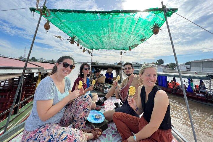 HCM: Mercado flutuante do Delta do Mekong de 2 dias com culinária e passeio de bicicleta