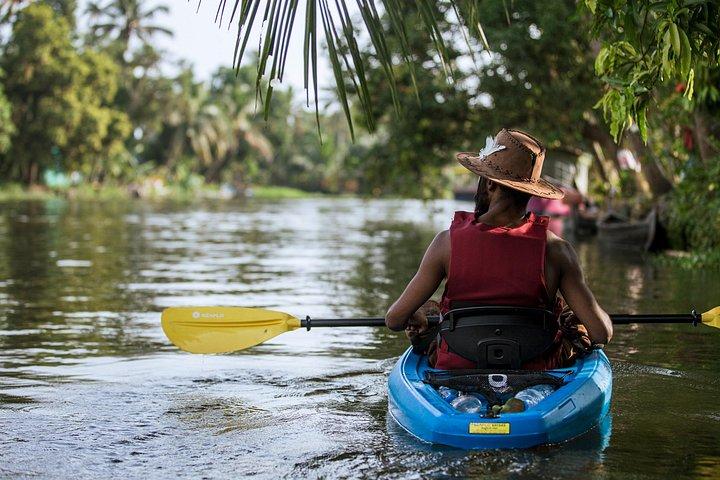 Sunset Kayaking in Hidden Alleppey Backwater Routes