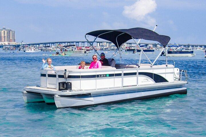 Aluguer de barco Pontoon de 9 Horas em Navarra, FL Relaxe e Explore a Costa