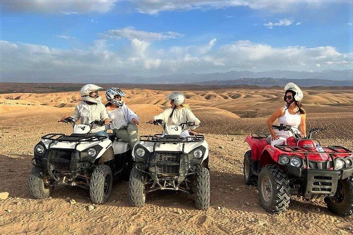 Marrakesh: Agafay Desert Sunset Quad Bike tour & Diner Show