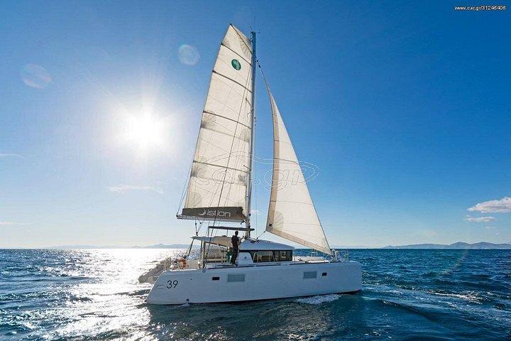 ミコノス島の双胴船クルーズ (食事、ドリンク、送迎付き)