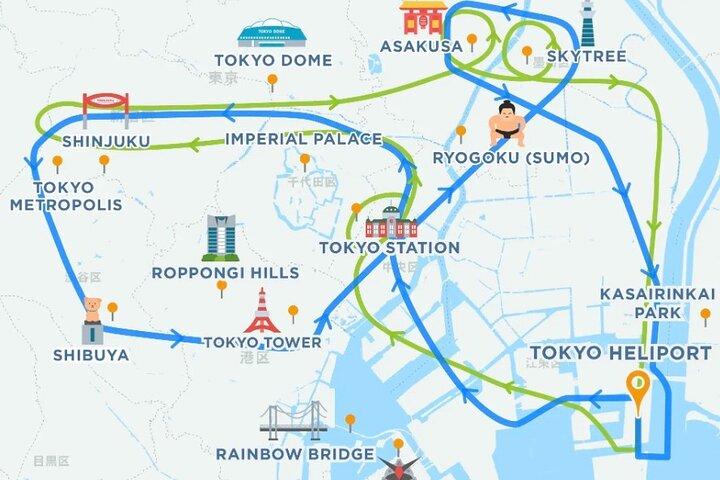 Atardecer en Tokio y vuelo nocturno en helicóptero (30 - Min/5Pax)