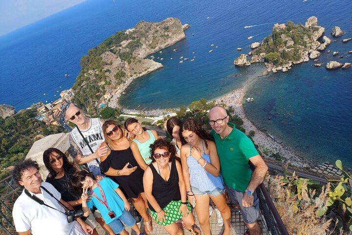 Messina Tour Taormina, Isola Bella beach with cannoli o granita