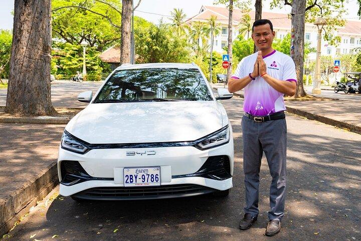 Transfer zum oder vom Flughafen Siem Reap SAI mit dem Elektroauto
