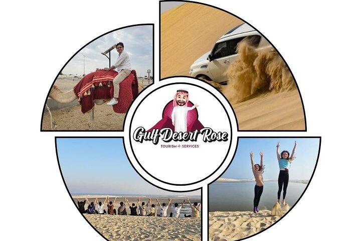 Doha privato/condiviso/safari cammello falco sandboarding mare interno.