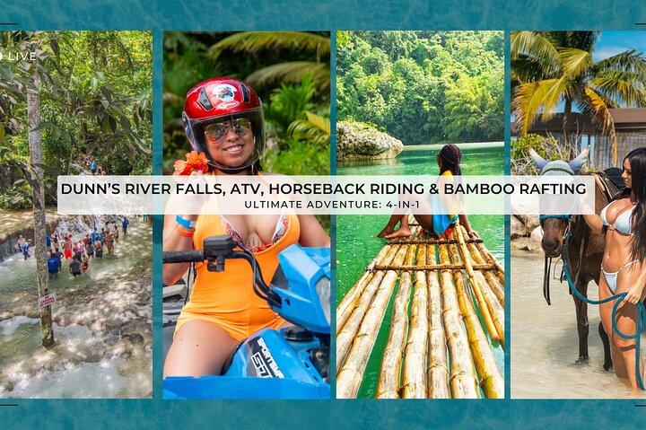 Dunn's River Falls, ATV, Ridning och Bamboo Rafting Tour