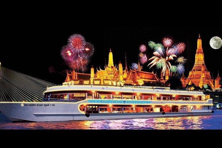 Bangkok: White Orchid Chao Phraya Dinner Cruise, Gratisbier